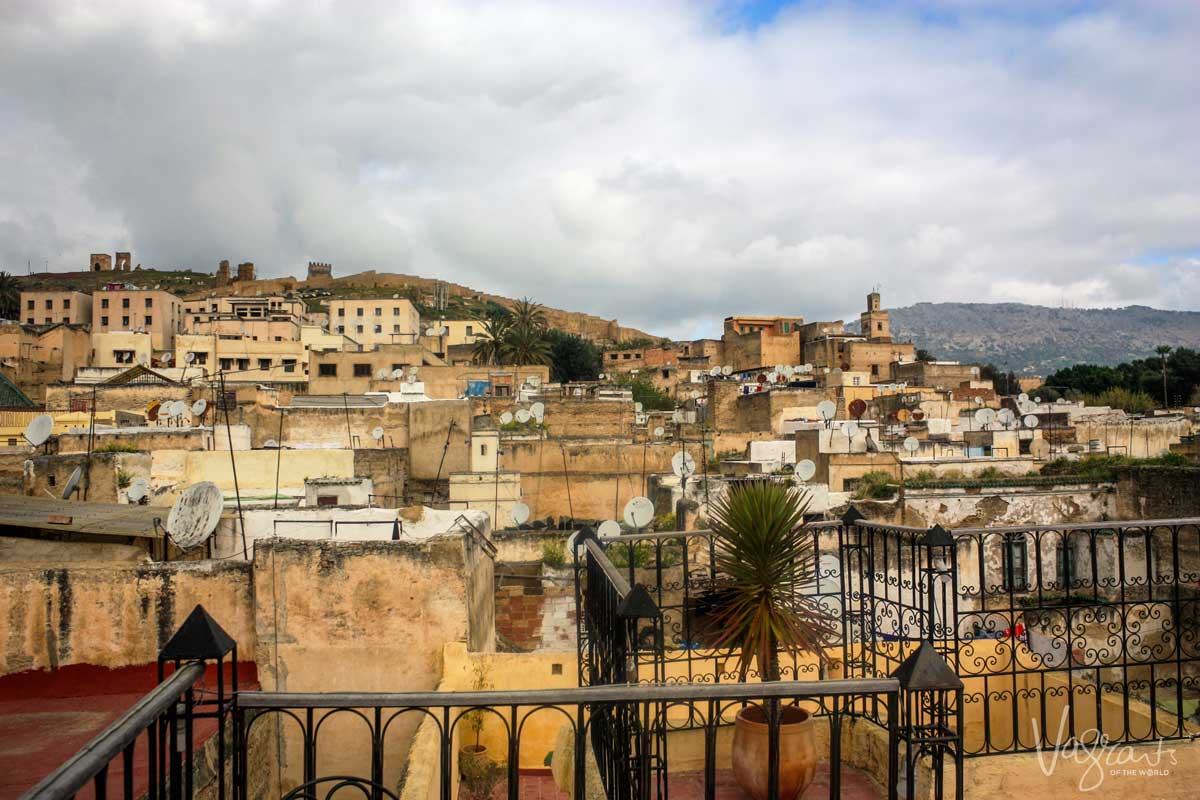 Fes medina rooftops before departure on the 3 day Fes to Merzouga desert tour